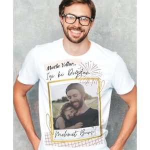 Kişiye Özel Yazılı ve Fotoğraf Baskılı Beyaz Tişört