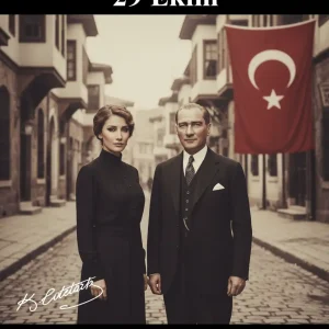 Kişiye Özel Yapay Zeka Atatürk'lü Tablo 50x70 cm